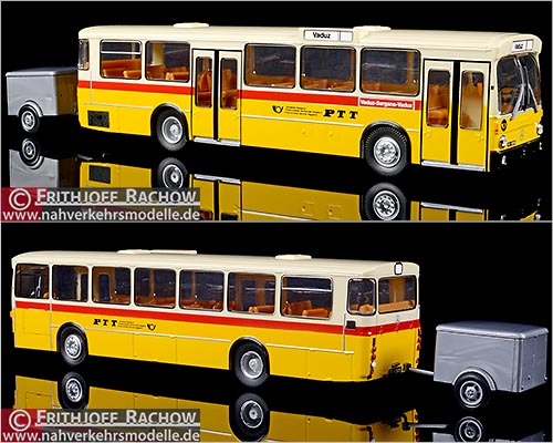 Brekina Busmodell Artikel 95097 Mercedes-Benz O 305 mit Anh�nger Postauto Schweiz