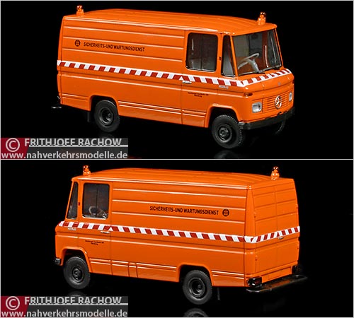 Brekina Artikel 36835 Mercedes-Benz L 406 D D�sseldorfer Transporter Hochbahn Hamburg Sicherheits und Wartungsdienst