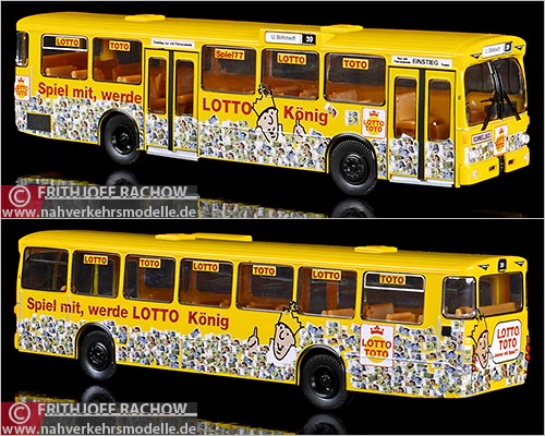 Brekina Busmodell Artikel 50751 Mercedes-Benz O 305 Hamburger Hochbahn A G H H A mit Werbung Lotto K�nig