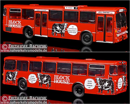Brekina Busmodell Artikel 50763 Mercedes Benz O 305 Hamburger Hochbahn A G H H A Block House