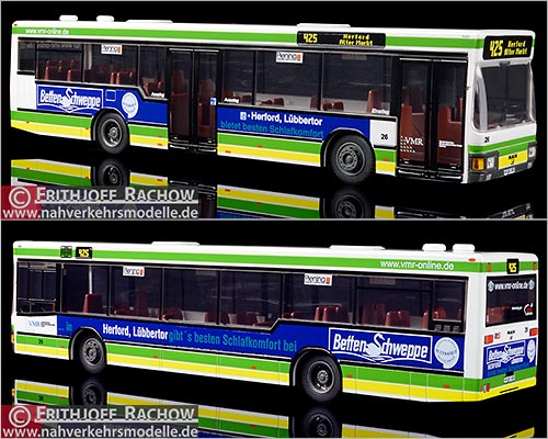 Rietze Busmodell Sondermodell M A N N L 202 2 Verkehrsbetriebe Minden Ravensburg Herford