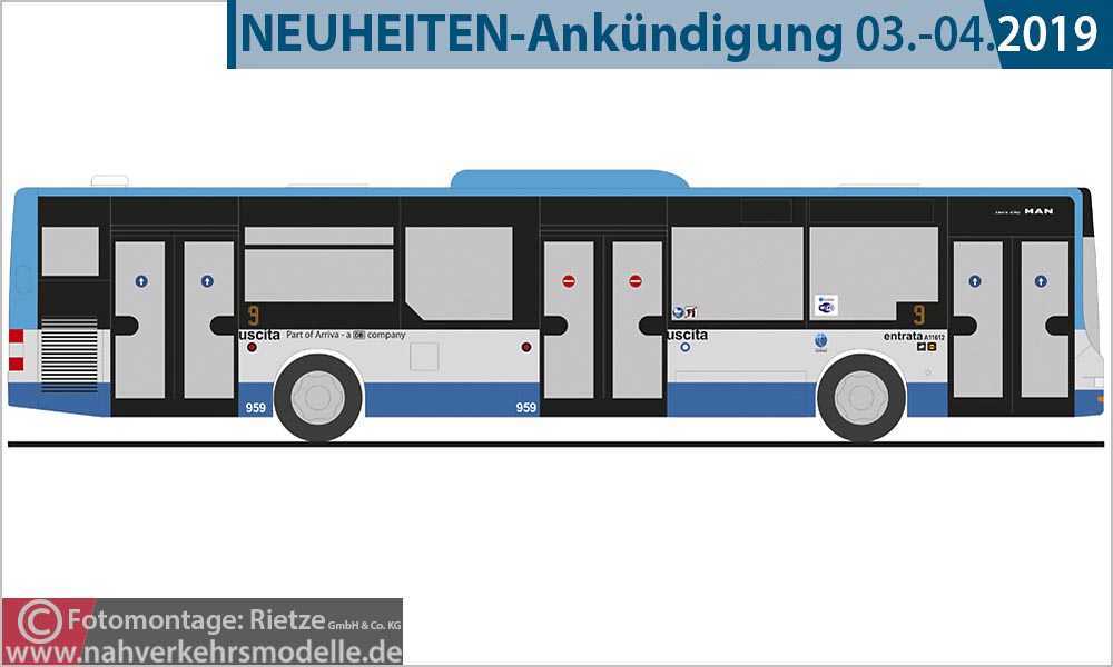Rietze Busmodell Artikel 73907 M A N Lions City 2015 Trieste Transporti