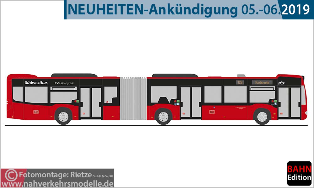 Rietze Busmodell Artikel 69572 Mercedes-Benz Citaro G 2012 S�dwestbus Regionalbusverkehr S�dwest