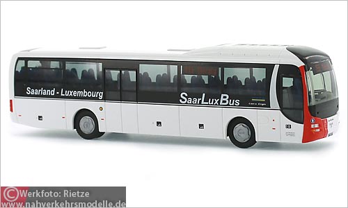 Rietze Busmodell Artikel 65834 M A N Lions Regio Saar Pfalz Bus G m b H Saarbr�cken SaarLuxBus