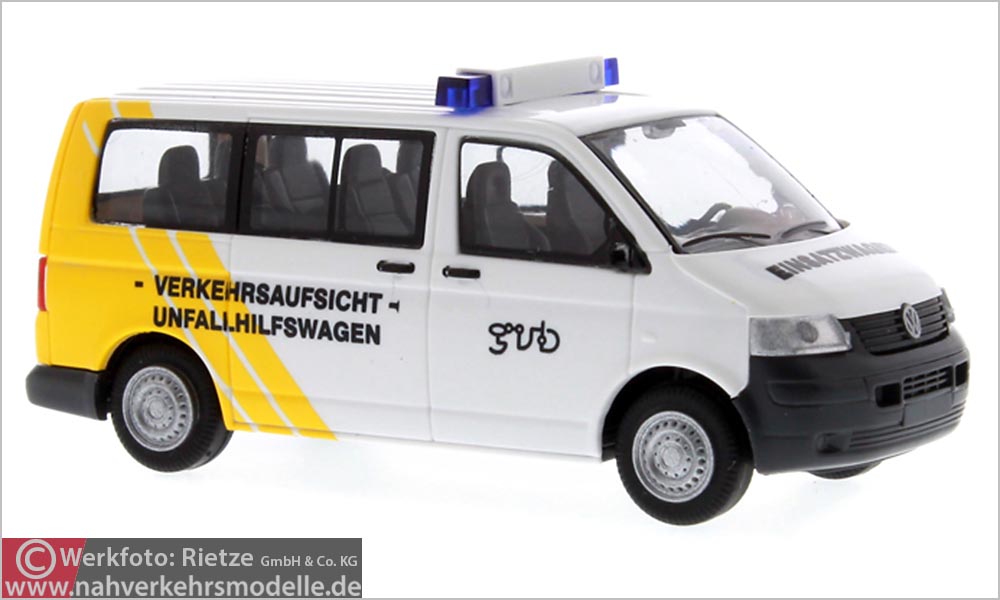 Rietze Servicefahrzeug Artikel 51890 V W T 5 Gerarer Verkehrsbetrieb Unfallhilfswagen