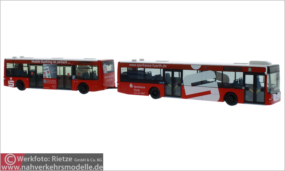 Rietze Busmodell Artikel 66019 G�ppel Maxitrain infra F�rth Sparkasse
