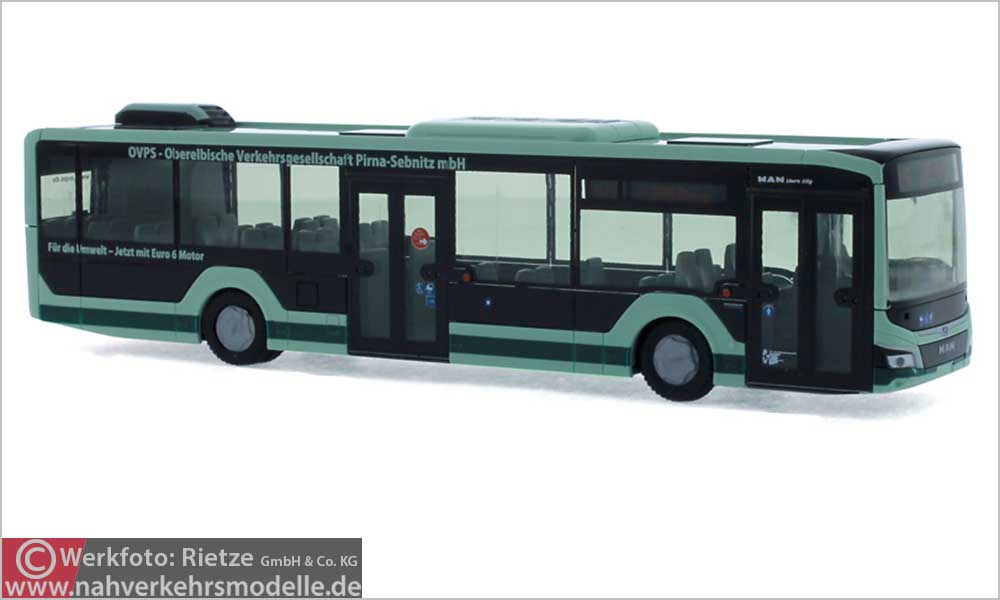 Rietze Busmodell Artikel 75306 M A N Lions City 12 2018 Oberelbische Verkehrsgesellschaft Pirna Sebnitz