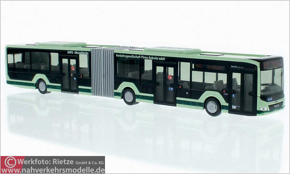 Rietze Busmodell Artikel 75803 M A N Lions City 18 2018 Oberelbische Verkehrsgesellschaft Pirna Sebnitz